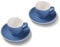 Terra Home 2er Espresso-Tassen Set - Blau, 90 ml, Matt, Porzellan, Dickwandig, Spülmaschinenfest, italienisches Design - Kaffee-Tassen Set mit Untertassen