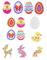 Happy Price Toys Midi 5mm Bügelperlen Stiftplatten Set Ostern, 4 Transparent Stiftplatten mit 7 Vorlagen, Ente, Hase, Ei, Reh