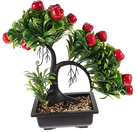 Zerodeko Hochzeit Apfelbaum aus Kunststoff im Topf Kunstpflanzen drinnen Bürodekoration Zimmerpflanzen Wohnkultur gefälschte Pflanze gefälschter Kleiner Bonsai gefälschte Bonsais