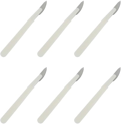 Bisturi Monouso Sterile,Bisturi Monouso,Monouso Chirurgici Bisturi Coltello,Manico in ABS,Bisturi imbustati singolarmente,Sterili e Monouso,Per dissezione di laboratorio,Scultura,Artigianato,6PCS