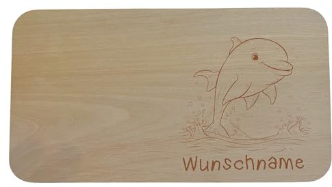 Frühstücksbrettchen Kinder I Brotzeitbrett personalisiert I Delfin