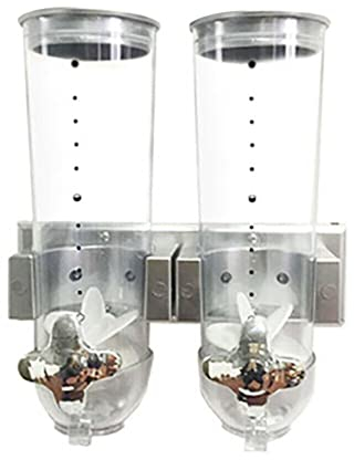 GAOUSD Dispensador de cereales de pared doble caja de almacenamiento de cereales con tapa superior extraíble dispensador de arroz caja de almacenamiento, para legumbres, arroz, cereales pequeños
