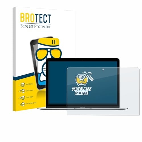 BROTECT Schutzglas für Apple MacBook Retina 12 2017 | Entspiegelnder Displayschutz Made in Germany Schutzfolie Glas Matt Anti-Reflex Kratzfest 9H Anti-Fingerprint Einfache Montage