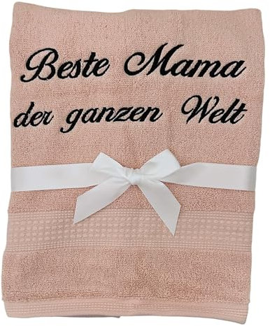 KIDDI-MEDIA Handtuch mit personalisierter Bestickung wie z.B. Name/Verschiedene Größen und Farben | 500 g/m² | 100% Baumwolle Frottier (Altrosa, 50 x 100 cm)