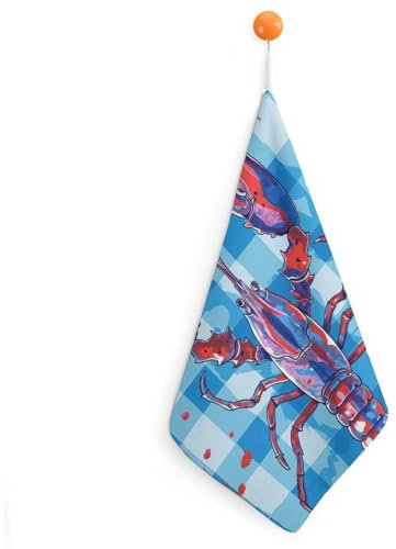 QUEWIQR Handtücher Hummer Druck Hängende Handtücher Trocknendes Geschirrtuch Für Bad Und Küche 1PCS