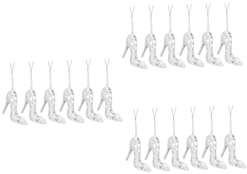 Cabilock 18 STK Weihnachtliche High Heels Christbaumschmuck Kugeln Mini-Heels Cute Decor Weihnachts Party hochzeitsdeko Weihnachtsbedarf weihnachtsschmuck zum aufhängen Plastik Weiß