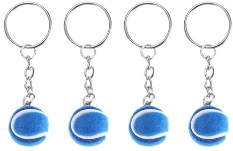 PATIKIL Llavero de Tenis, 4 Piezas Llavero de Mini Pelota de Tenis Llavero Lindo para Amantes del Deporte, Azul Marino