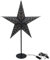 Papierstern Lampe schwarz für E14 Glühbirnen - Ø 45 cm - Deko Stern mit Stecker und Kabelschalter - Weihnachts Deko Beleuchtung Advent Winter Stimmungsleuchte Tischleuchte