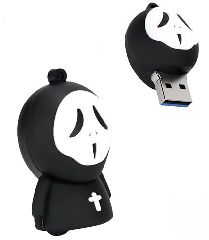 Ecoodisk 128GB USB 3.0 Flash Drive Cartoon Novelty Halloween Ghost Memory Stick Silicone Rubber Pendrive