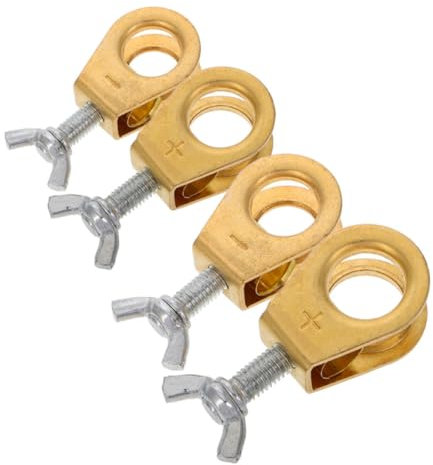 BELLIFFY 2pairs Pure Brass Car Battery Terminal Connectors Wire Lugs Quick Disconnect Fast Removal Battery Clamp Electrical Connectors for Automotive Motorcycle