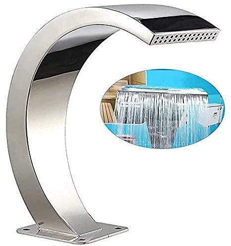 PLMNBQWE Swimming Pool Fountain,Rectangular Waterfall Pool,Garden Waterfall Pool Fountain Stainless Steel Pool Waterfall Fountain