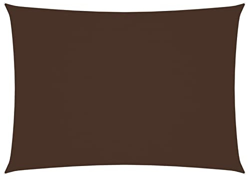 Gecheer Toldo de Vela Rectangular Tela Oxford marrón 3x4 m,Toldo Lateral Retráctil para Terraza Patio Balcon