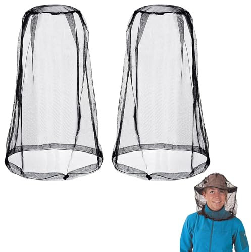 banjiabb 2 Pack Moskitonetz Kopf,Imkerhut,Hut Mit Moskitonetz,Head Net Face Mesh Head Cover For Outdoor,Moskitonetz Hut,Camping, Hiking, Fishing, Gardening, Safari
