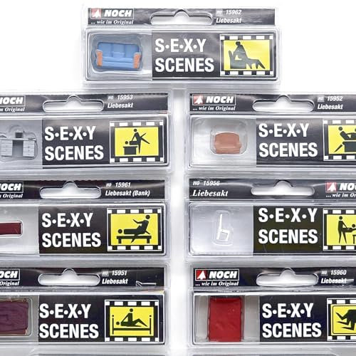 Iberplace Verpackung mit 7 Satz mit Miniaturfiguren – handbemalte Modelle Skala H0 (1:87) für Eisenbahnmodellierung, Dioramen und Projekte zum Selbermachen Modellbau deco Elektrozug