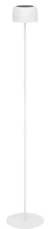 Eglo Lampadaire solaire Roccanova, lampe sur pied extérieure sans fil, luminaire tactile à intensité variable, pour terrasse et balcon, acier blanc, blanc chaud, IP44
