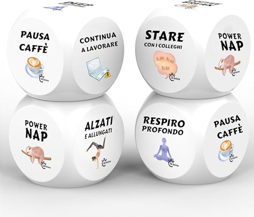 Set di 4 Dadi Antistress per Adulti – Cubi in Schiuma Viscoelastica | Regalo Originale per Ufficio, Colleghi, Studenti | Allevia Stress e Ansia | Palla Antistress Divertente