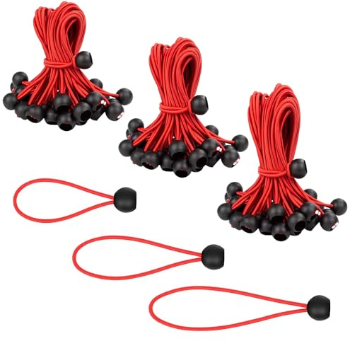 18 Stück Spanngummis mit Kugel Planenspanner, 10/15/20 cm Gummispanner Zeltgummis Expanderschlingen Gummischlaufen für Planen Zelt Banner, Überdachungen, Campingzelten, Ladungshaltedrähten, Schläuchen