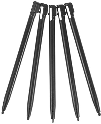 Gadpiparty Lot de 5 stylets noirs de précision pour écran tactile pour tablettes, smartphones et ordinateurs portables – Stylet à pointe fine portable compatible avec les écrans tactiles mobiles