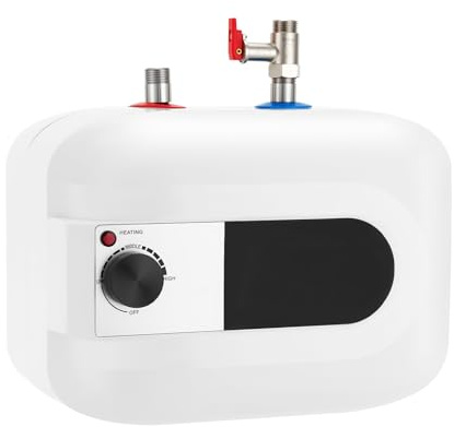 TONFEION Boiler 6L Untertisch, Kleinspeicher Warmwasserspeicher Untertischboiler, Boiler Druckfest 30-65°C Warmwasserboiler, Druckfester Warmwasserbereiter für Küchen