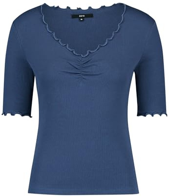 zero Damen Halbarm-Shirt mit Raffung 34, Sargasso Sea