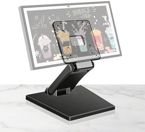 Soporte de monitor para pantalla táctil, VESA 75 x 75/100 x 100 mm, para pantallas de 13 a 24 pulgadas, inclinable y regulable en altura, soporte para monitor de escritorio, soporte de escritorio