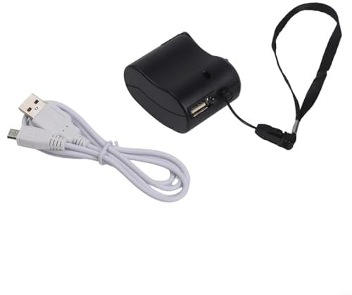 USB Handkurbel Ladegerät Tragbarer Notfall Stromgenerator mit Kurbelmechanismus für Handy und Digitale Geräte Für Ideal für Camping Reisen Outdoor Aktivitäten und Krisenvorsorge(Black)