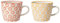 Bloomingville Tazze con Manici Isabella - Tazze da caffè Mug da tè al Latte per Ufficio e Cucina ø 9,5 x H 8 cm, Rosso Giallo, Ceramica Gres, Set da 2, capacità 280 ml