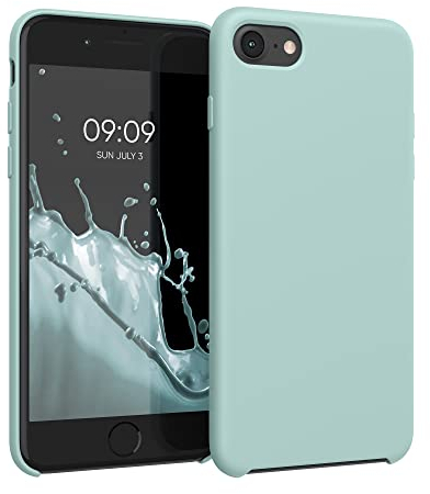 kwmobile Cover per Apple iPhone SE (2020/2022) / 8/7 Custodia - Back Case per Smartphone in Silicone TPU - Protezione Gommata - menta