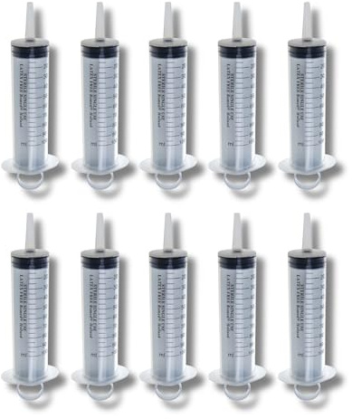 10x ROMED Blasenspritze 100 ml ohne Kanüle, sterile 3-teilige Einmalspritzen mit Luer-Adapter, latexfrei, phthalatfrei, Wund- und Blasenspritzen