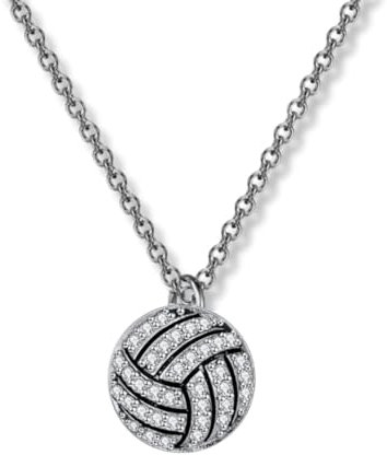 Sportybella Volleyball Halskette – Mädchen Volleyball Strass Schmuck – Perfektes Volleyball Geschenk für Spieler
