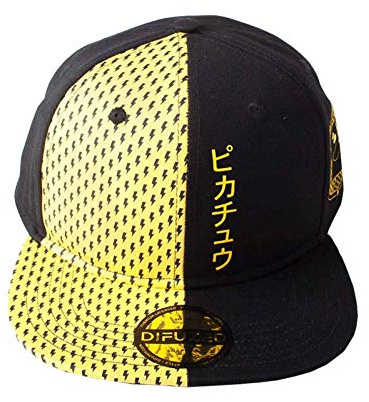 Nintendo Pokemon Baseball Cap Pikachu Block Japanese Logo Nue offiziell Schwarz Snapback