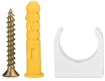 Pipe Clamp,20pcs 16/20/25/32mm PPR U Shape Pipe Clamp Tube Pipe Fasten Holder with Screws(25mm)