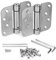 KS Hardware Mortise Spring Hinge | Automatic Self Closing Door Hinges with Complete Installation Hardware | 4 X 4 with 5/8 Radius Corners | 2 Pack, Satin Chrome Finish