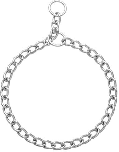 Bunty Dog Choker Collar | Metal Chain Dog Collar & Anti Pull Dog Collar | Slip Collar for Dogs No Pull Training | Heavy Duty Dog Chain Collars for All Breeds (L)