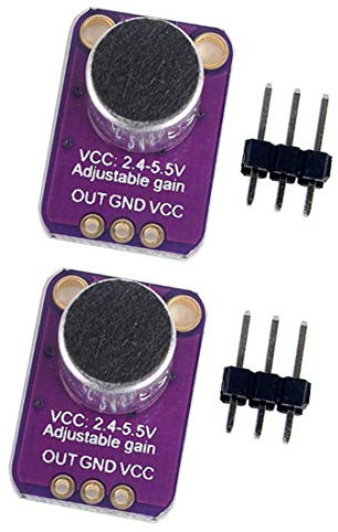 Hailege 2pcs MAX4466 Electret Microphone Amplifier Module Adjustable Gain VCC: 2.4-5.5V for 51 MCU