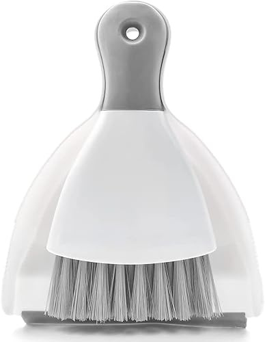 Dust pan Broom Brush Dustpan - Dustpan and Brush Set,Mini dust Pans with Brush,Dust Pan and Brush Set for Table, Key Board, Cat, Dog and Other Pets, Dust Pan Brush Nesting Tiny Cleaning Broom（Gray）