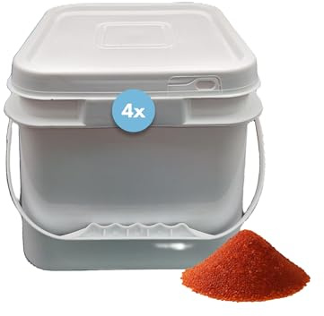 reilo 4X 5kg Silica Gel im 5l Eimer, wiederverwendbarer Raumluftentfeuchter mit Farbindikator, Lufttrockner für Wohnräume, Schlafzimmer, Keller