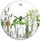 ARTLAND Wanddeko Wanduhr ohne Tickgeräusche Glas Quarzuhr Ø 30 cm Rund Lautlos Küche Kräuter Gewürze Skandinavisch Landhausstil H9KE