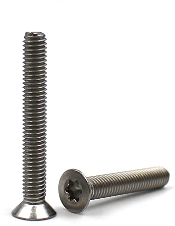 Senkkopfschraube mit Innensechsrund/Torx (ISR/TX) nach Norm ISO 14581 / DIN 965, rostfreier Edelstahl, A2, V2A, Senkschraube (10 Stück, M6 x 40 mm)