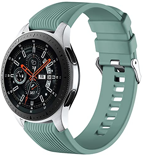 Mastten 22mm Correa Compatible con Samsung Galaxy Watch 3 45mm/Samsung Galaxy Watch 46mm/Samsung Gear S3 Frontier para Hombres Mujeres, Correas de Reloj Smartwatch de Silicona Suave y Deportiva, Pino