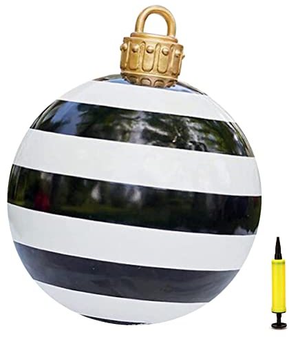 KKPLZZ Aufblasbare Weihnachtskugel Dekoration, 60cm Riesen Weihnachtskugeln Outdoor Decor Große Weihnachtskugeln Ornamente Weihnachtsfeiertagsdekoration
