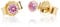 NKlaus Paar 3,0mm 333 Gelb Gold 8 Karat Ohrstecker Kristall Zirkonia Pink Butterfly Verschluss Damen Mädchen 3354