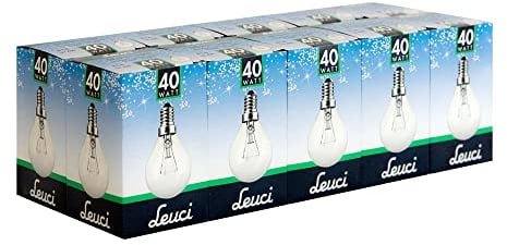 Leuci 10 x Glühbirne Tropfenform P45 40W E14 klar Glühlampe warmweiß dimmbar