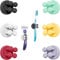 TECBULL® Funny Hooks Zahnbürstenhalter, Rasierer Halter Dusche, Halterung ohne Bohren, Zahnbürstenhalterung selbstklebend (6X 6-Farben/Bunt)