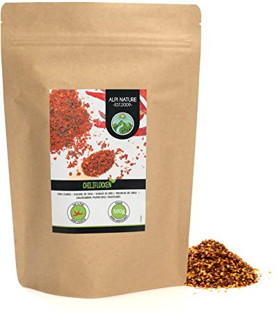 Alpi Nature Hojuelas de Chile 500g, Chiles Secos Capsicum Annuum, Copos de Chile Picante para Cocinar