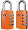 Diyife TSA Gepäckschlösser, 2 Stück 4-Stellig Kombinationsschlösser Codeschloss, Hochfeste Zinklegierung Sicherheitsschloss für Reisekoffer, Rucksack - Orange
