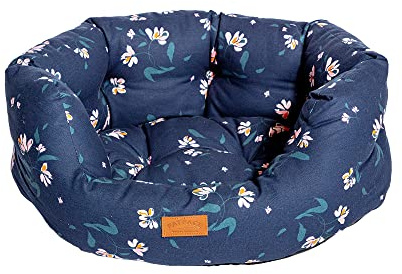 Danish Design FatFace Navy Brush Floral Sustainable Hand Wash Sustainable Deluxe Slumber Dog/Puppy Bed 18 Inch