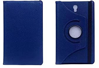 Custodia per tablet Samsung Galaxy Tab S da 8,4 SM-T700/T705, rotazione a 360°, con supporto e supporto, in pelle PU, con funzione di accensione/spegnimento automatico (blu scuro)
