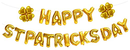 CHILDWEET 16 Kleeblatt-luftballons Patricks Day-dekorationen 4er-set Folienballons Buchstaben Partyzubehör Sicher Für Kinder Für Zuhause Büro Bar