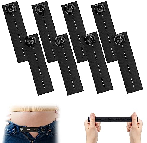 CPYJW 8 Pièces Elargisseur Pantalon,Réglable Élastique Taille Extender Rallonge Bouton Pantalon Élastique Pantalon Rallonge Bouton Pantalon pour Extension Pantalon Grossesse Jeans Pantalons Chemises